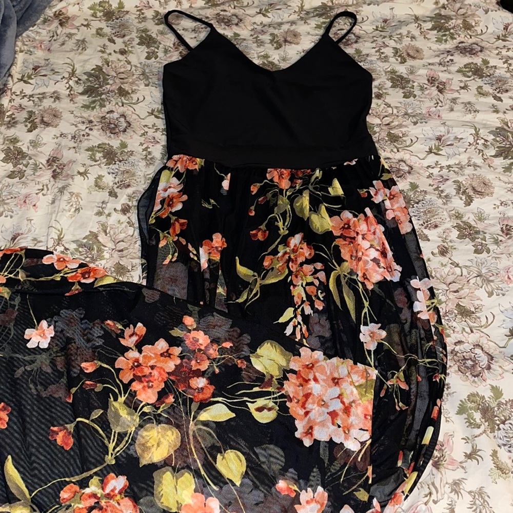 Maxi dress has side slits
